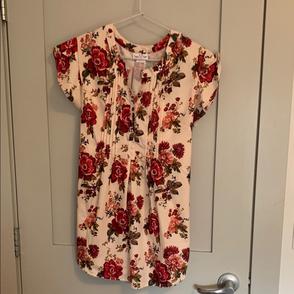 Times Two Floral Maternity Top Size Small EUC